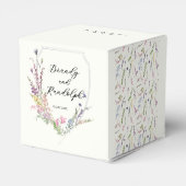 Wildblume Wappen Cube Geschenkschachtel (Rückseite)