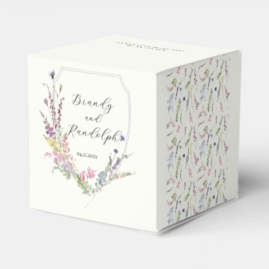 Wildblume Wappen Cube Geschenkschachtel (Rückseite)