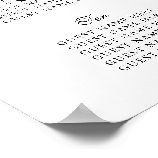 Wildblume Wappen Hochzeitsdiagramm Poster (Ecke)