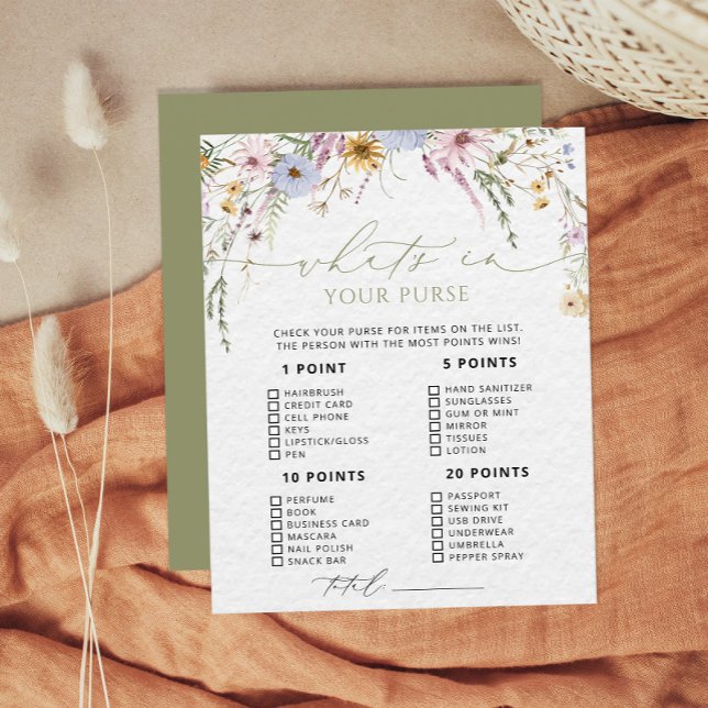 Wildblume, was in Ihrem Purse Baby Shower Game (Von Creator hochgeladen)