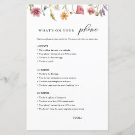 Wildblume Was ist auf Ihrem Handy Brautparty Spiel
