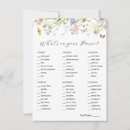 Wildblume Was ist in Ihrer Purse Bridal Game Card? Einladung