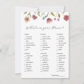 Wildblume Was ist in Ihrer Purse Bridal Game Card? Einladung (Vorderseite)