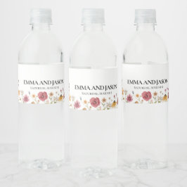 Wildblume Wasser Flasche Wasserflaschenetikett