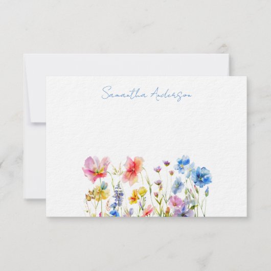 Wildblume Wasser Personalisiert Mitteilungskarte (Vorderseite)