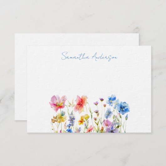 Wildblume Wasser Personalisiert Mitteilungskarte (Vorne/Hinten)