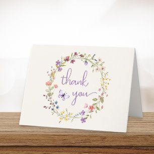 Wildblume Wasserfarbcreme Babydusche Dankeskarte