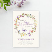 Wildblume Wasserfarbcreme Babydusche Einladung