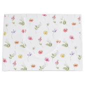 Wildblume Wasserfarbe Babydusche Große Geschenktüte (Vorderseite)