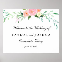 Wildblume Wasserfarbe Begrüßungszeichen Poster