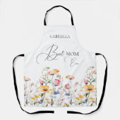 Wildblume Wasserfarbe Beste Mama je Schürze (Vorderseite)