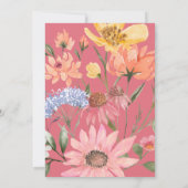 Wildblume Wasserfarbe Blumenreath Taufe Einladung (Rückseite)