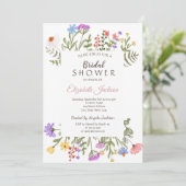 Wildblume Wasserfarbe Brautparty Einladung (Stehend Vorderseite)