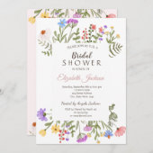 Wildblume Wasserfarbe Brautparty Einladung (Vorne/Hinten)