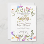 Wildblume Wasserfarbe Einladung (Vorderseite)