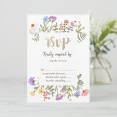 Wildblume Wasserfarbe Einladung (Stehend Vorderseite)