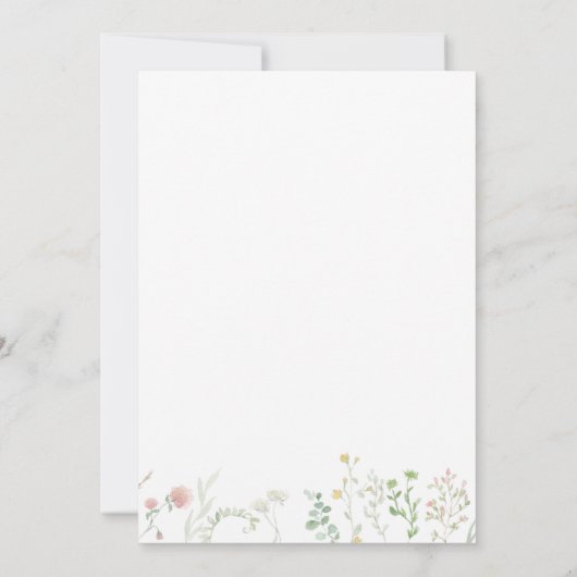 Wildblume Wasserfarbe - Einladung an der Grenze (Rückseite)