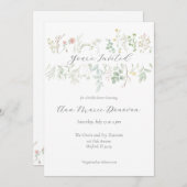 Wildblume Wasserfarbe - Einladung an der Grenze (Vorne/Hinten)