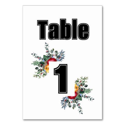 Wildblume | Wasserfarbe | Einzigartig Tischnummer (Vorderseite)