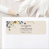 Wildblume Wasserfarbe Elegante Beige Hochzeit Rück (Insitu)