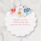 Wildblume Wasserfarbe Elegante Boho Vielen Dank Geschenkanhänger (Rückseite)