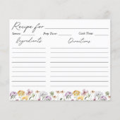 Wildblume Wasserfarbe Garten Weinkarte (Vorderseite)