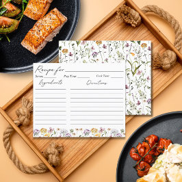 Wildblume Wasserfarbe Garten Weinkarte