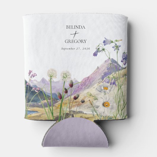 Wildblume Wasserfarbe Gastgeschenk Hochzeit Dosenkühler (Rückseite)