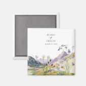Wildblume Wasserfarbe Gastgeschenk Hochzeit Magnet (Vorderseite/Rückseite)
