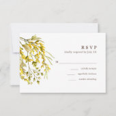 Wildblume Wasserfarbe Hübsch Romantische Hochzeit RSVP Karte (Vorderseite)