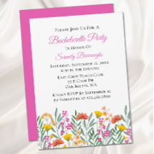 Wildblume Wasserfarbe Junggeselinnen-Abschied