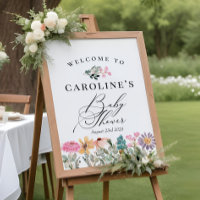 Wildblume Wasserfarbe Kinderdusche Begrüßungszeich