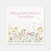 Wildblume Wasserfarbe Kinderdusche Party Napkins Serviette (Vorderseite)