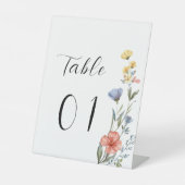Wildblume Wasserfarbe Kinderdusche Tischnummern Sockelschild (Vorderseite)