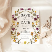 Wildblume Wasserfarbe Moderne Elegante Hochzeit Save The Date