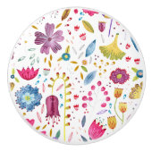 Wildblume Wasserfarbe Moderne Keramikknauf (Vorderseite)