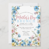 Wildblume Wasserfarbe Moderne Muttertagsfeier Einladung (Vorderseite)
