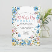 Wildblume Wasserfarbe Moderne Muttertagsfeier Einladung (Stehend Vorderseite)