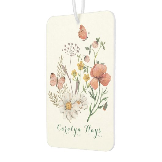 Wildblume Wasserfarbe Pastell Autolufterfrischer (Links)