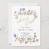 Wildblume Wasserfarbe Save The Date (Vorderseite)