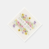 Wildblume Wasserfarbe Serviette (Ecke)