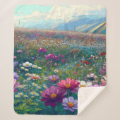 Wildblume Wasserfarbe Sherpadecke (Vorderseite)