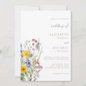 Wildblume Wasserfarbe Sommerhochzeit Einladung (Vorderseite)