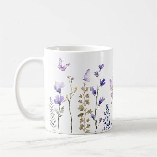 Wildblume Wasserfarbe Tasse (Links)