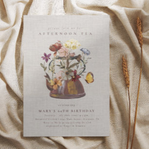 Wildblume Wasserfarbe Tee Party Geburtstag Einladung