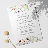 Wildblume Wasserfarbe Wiese Einladung