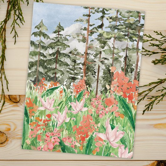 Wildblume Wasserfarbe Wiese Flora Postkarte