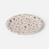 Wildblume Wasserfarben Blütendusche Pappteller (Schrägansicht)