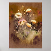 Wildblume Wasserfarben Digitale Kunst Poster (Vorne)