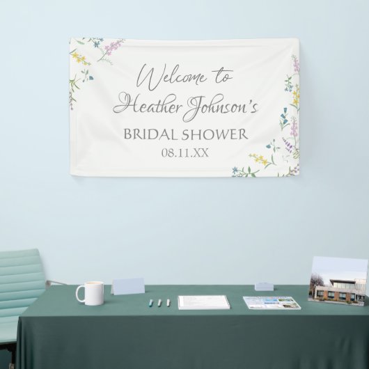 Wildblume Wasserfarben Elegantes Brautparty Banner (Messeveranstaltung)